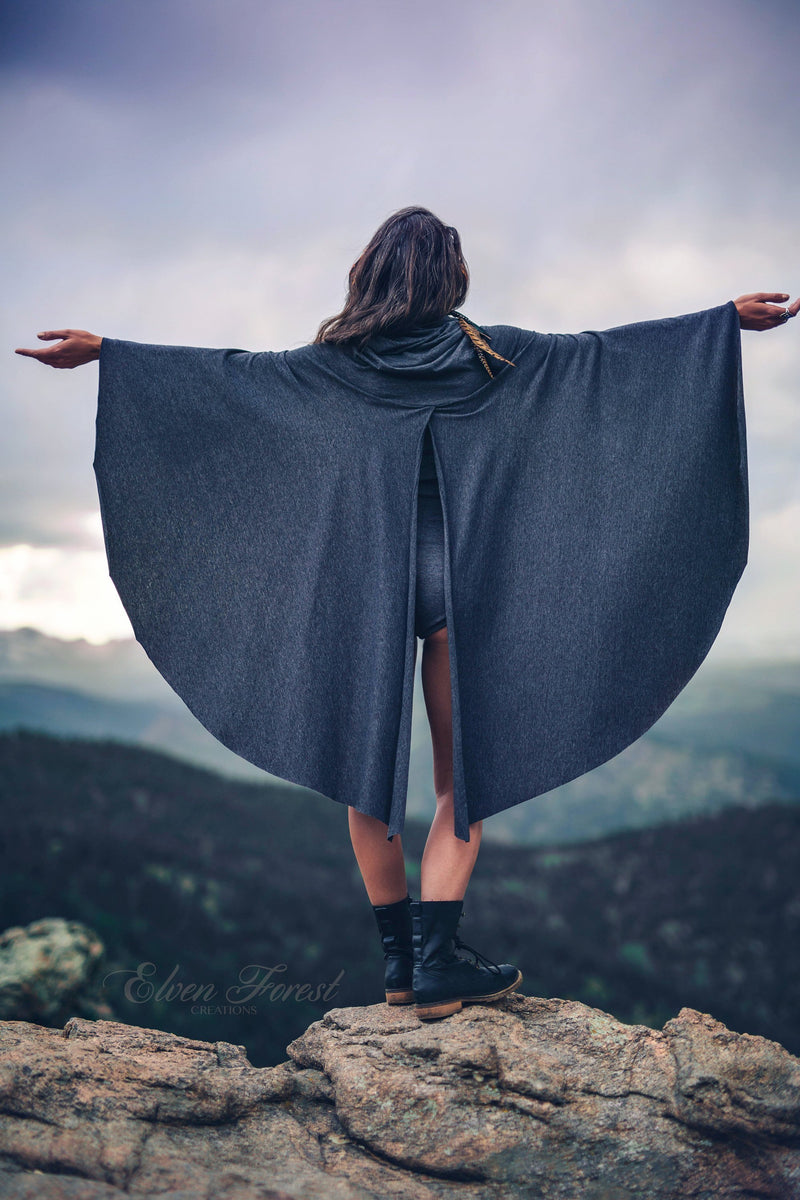Hooded Cape Onesie ~ Elven Forest, Festival clothing, Goddess Clothing, Burning Man Costume