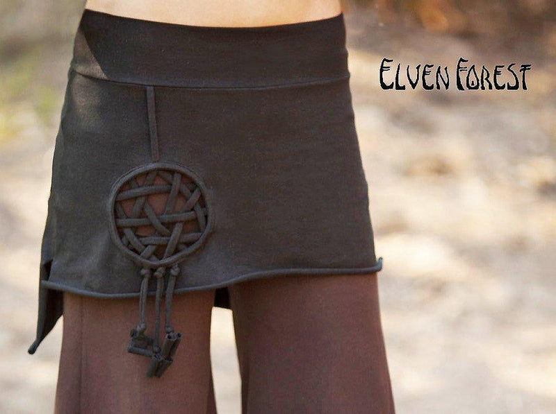 Dream Catcher Star Skirt - Longer Back - Elven Forest, Celtic Knot, Seed of life, Festival Clothing, Gypsy clothing, mini skirt