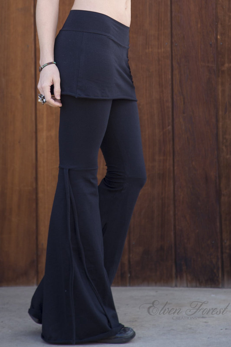 Nirlon Womens Skirted Leggings High Waisted Yoga Pants Gathered Skirt S  28 Inseam Black at Amazon Womens Clothing store