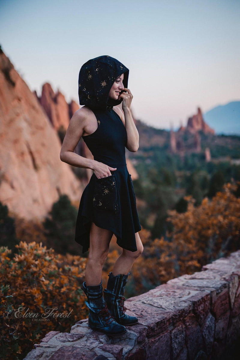 Celestial Dust Mask Hoodie Dress Celestial Dust Mask Hoodie Dress