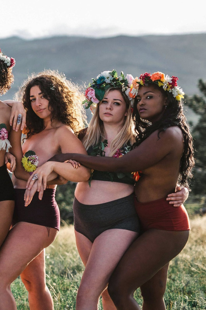Cheeky High Waisted Hot Shorts  Earthy clothing inspired by fairytale and  festivals as well as by underground communities of artists and travelers.