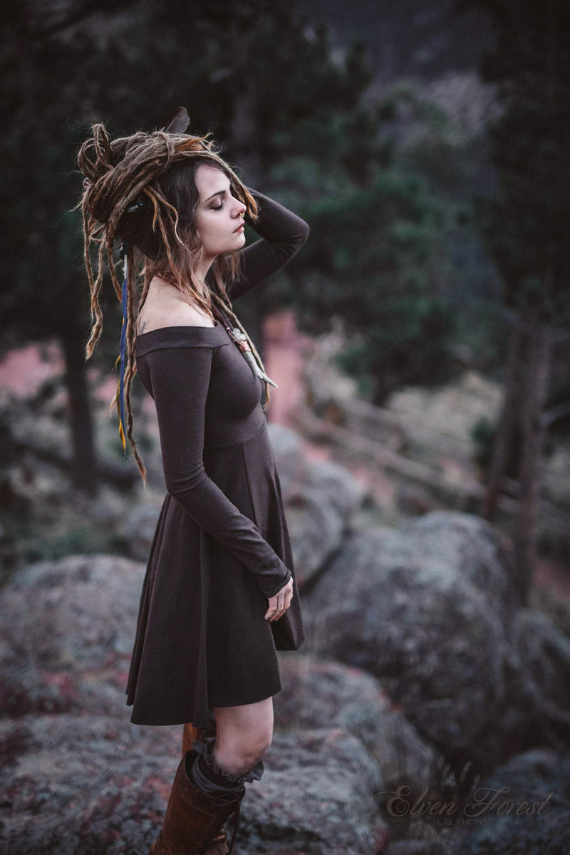 Fairy Tail-feather Longsleeved Dress Forest / Plus Size Custom Fit