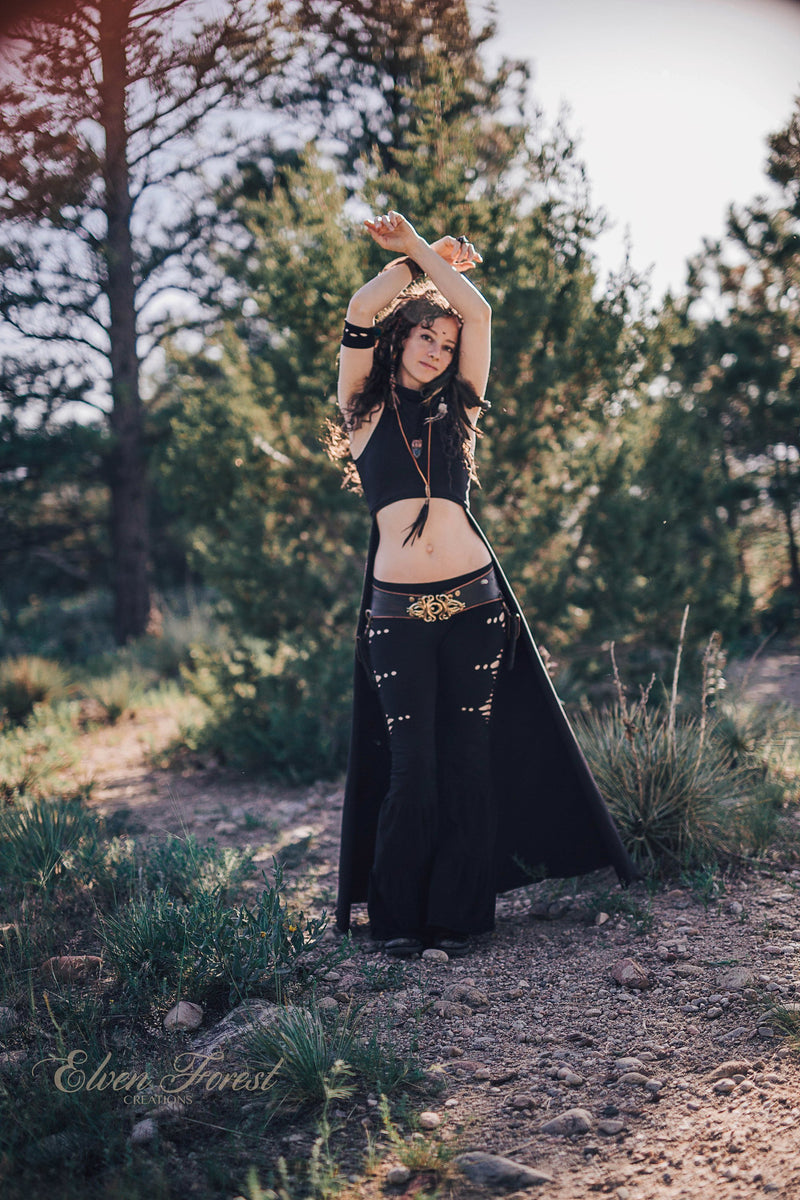 Druidess Duster Crop Top ~ Elven Forest, Festival clothing