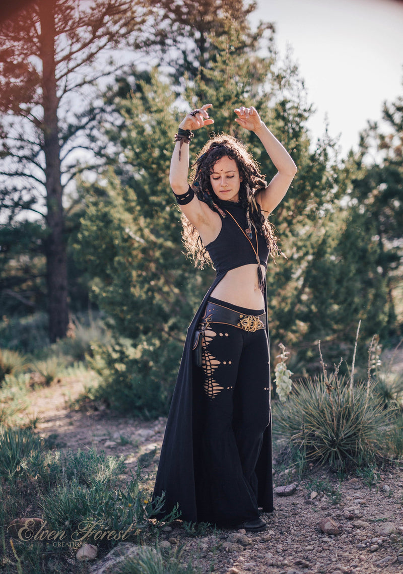 Druidess Duster Crop Top ~ Elven Forest, Festival clothing