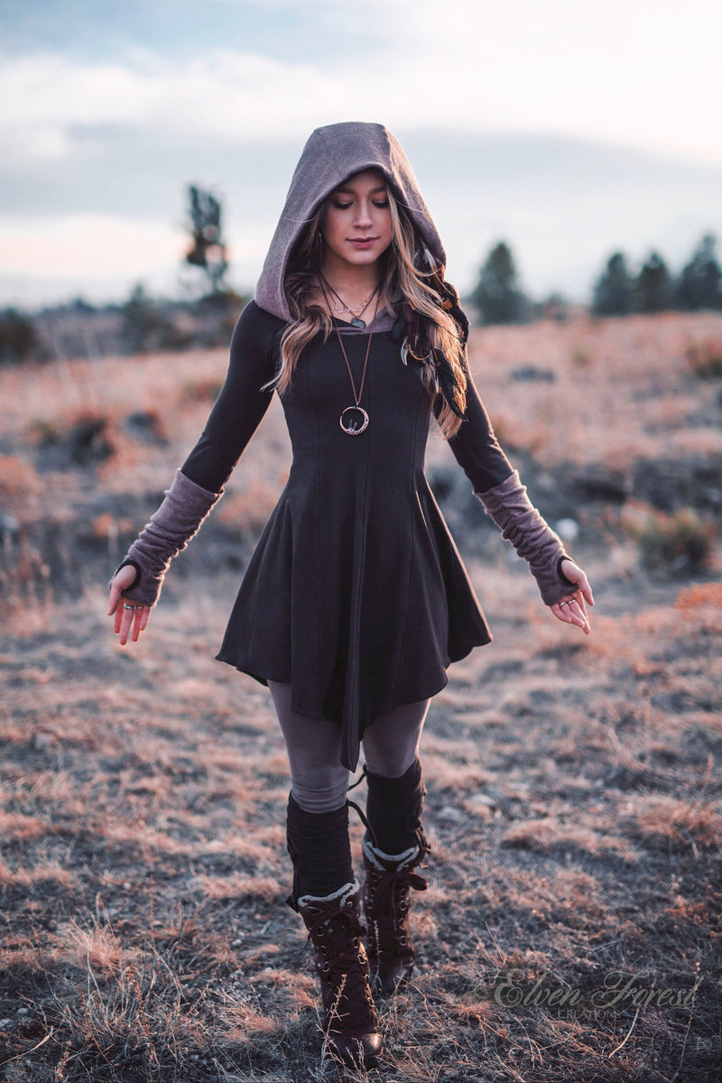 Sweater Warmer Dress Brown-Beige / Plus Size Custom Fit / Single Layer with Princess Seams Sweater Warmer Dress Brown-Beige / Plus Size Custom Fit / Single Layer with Princess Seams