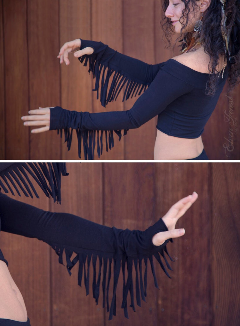 Fringified Crop Top ~ with thumbholes :)