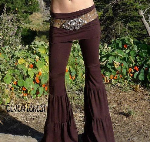 Zumi Flow Pants ~ with tripple tiered flares ~ the original - Elven Forest, pixie pants, Festival clothing, Flow clothes