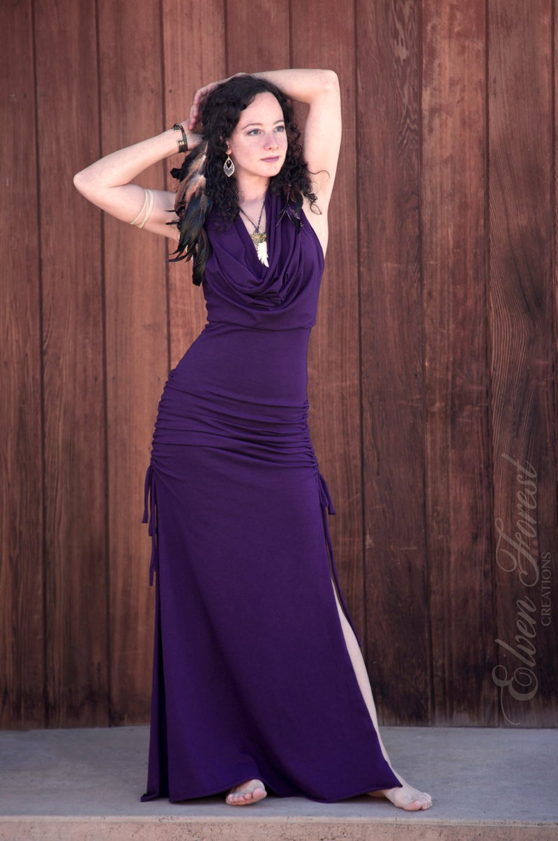 Cowl Hood Maxi Goddess Dress Black / Xs Cowl Hood Maxi Goddess Dress Black / Xs