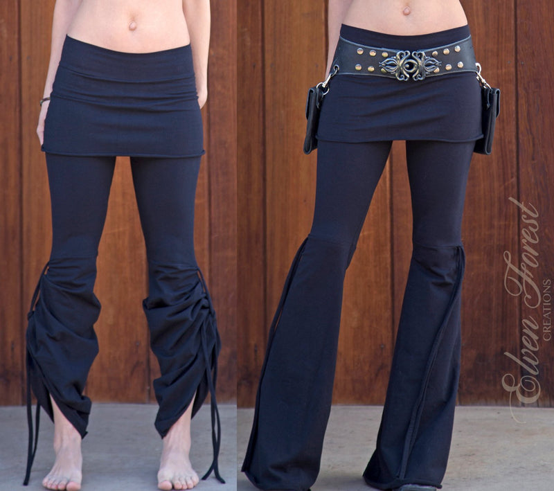 Athena Tie-Up Pants with skirt  Earthy clothing inspired by fairytale and  festivals as well as by underground communities of artists and travelers.
