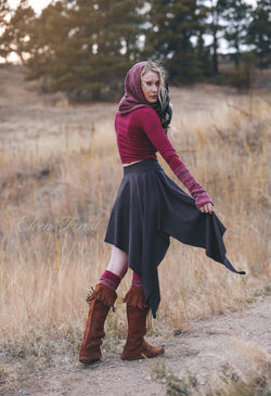 Asymmetrical Pixie Skirt ~ Dramatic Angles ~ Elven Forest ~ Festival clothing