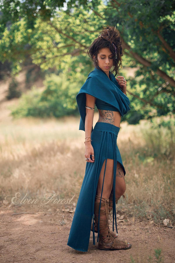PREMADE Collection: Asymmetrical Shanti Fringe Skirt