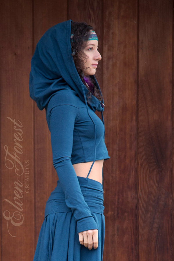 PREMADE Collection: Cropped Sanyata Hoodie ~ with Generous Hood