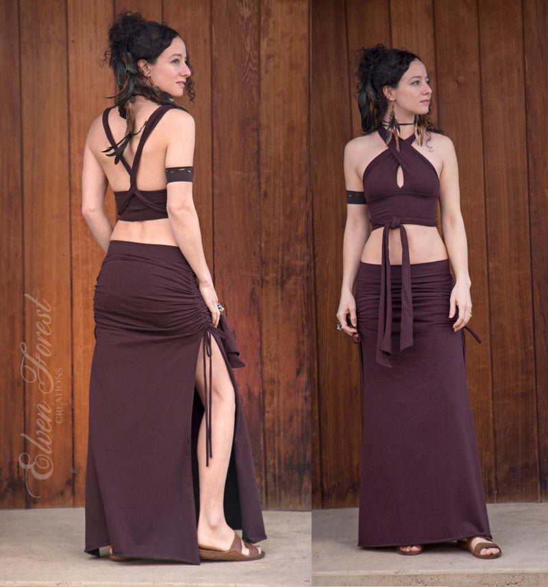 Wrap and Tie Crop Top ~ create a different top every day ~ Elven Forest, Festival top