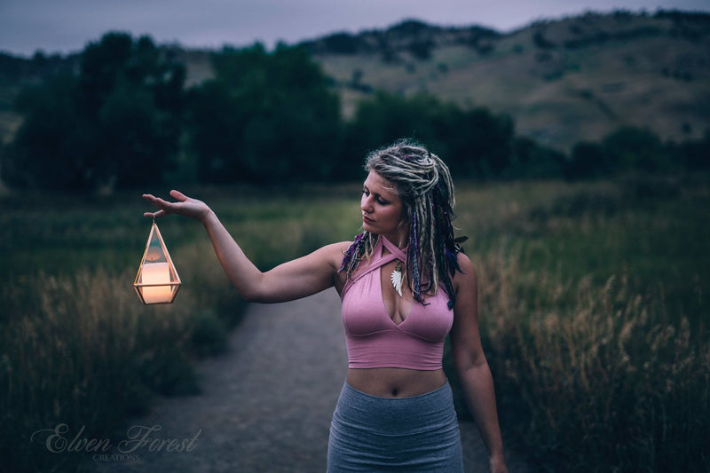 Wrap and Tie Crop Top ~ create a different top every day ~ Elven Forest, Festival top
