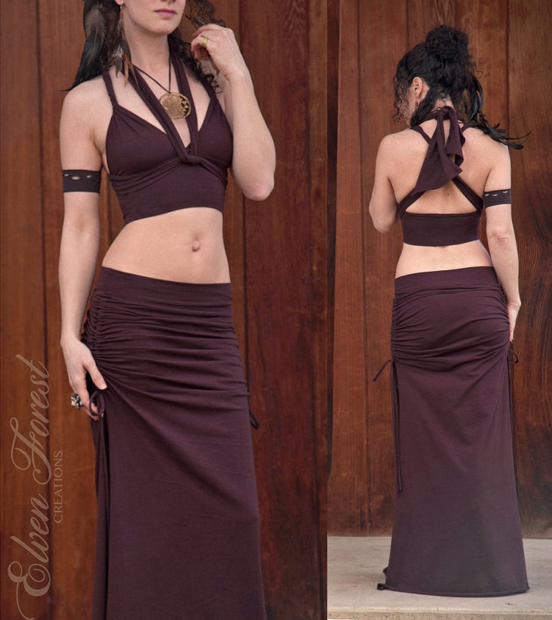 Wrap and Tie Crop Top ~ create a different top every day ~ Elven Forest, Festival top