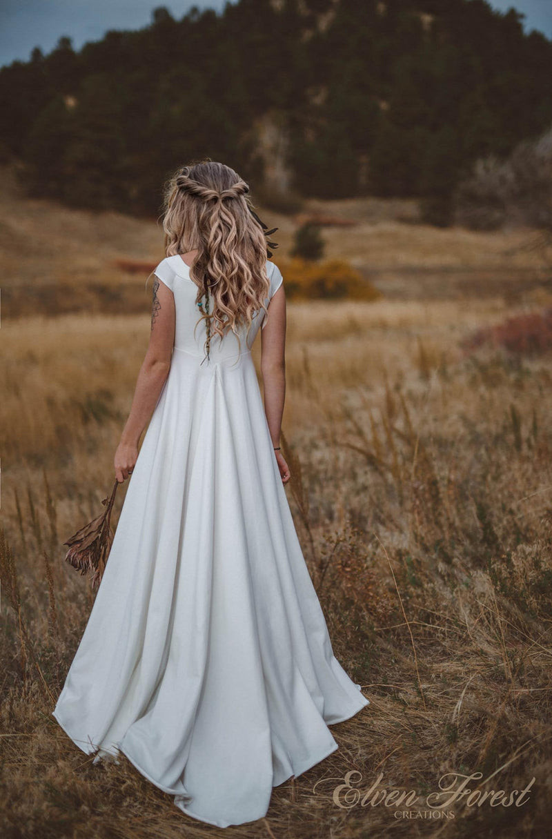 RESERVED Listing for Tannis - Simply Bohemian Wedding Dress with braided details