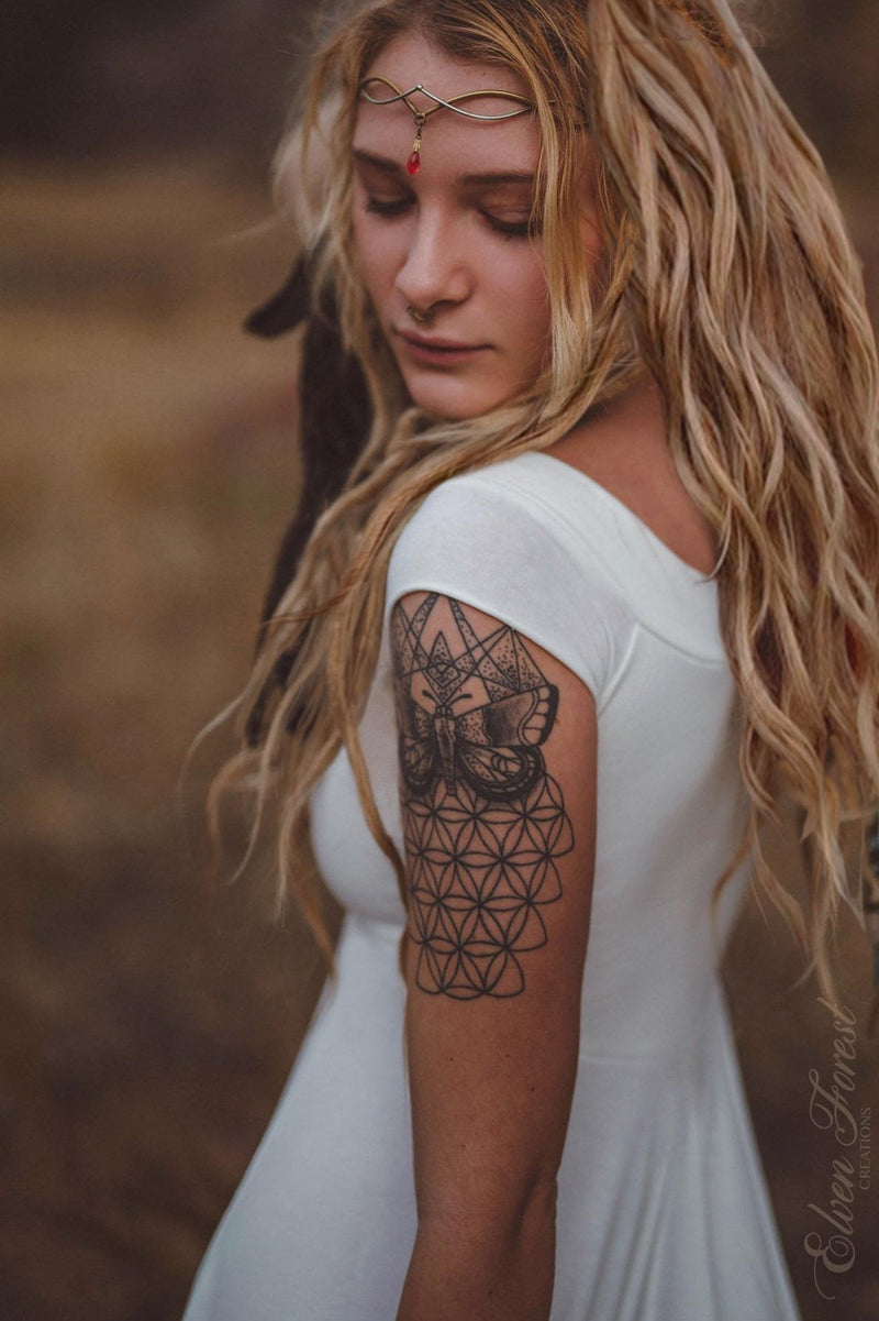 Gold /Silver Temporary Tattoo Body Art Sleeve Arm Flash Henna Tattoo –  Barefoot Bohemians