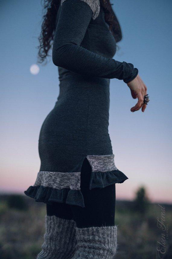 Sweater Patch Raglan Dress